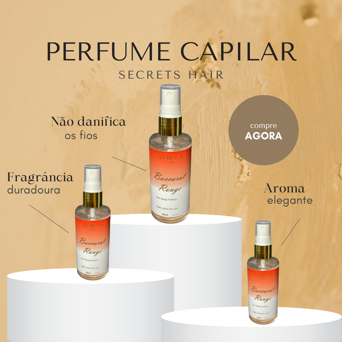 Perfume Capilar Secret's Hair 60ml - Baccarat Rouge