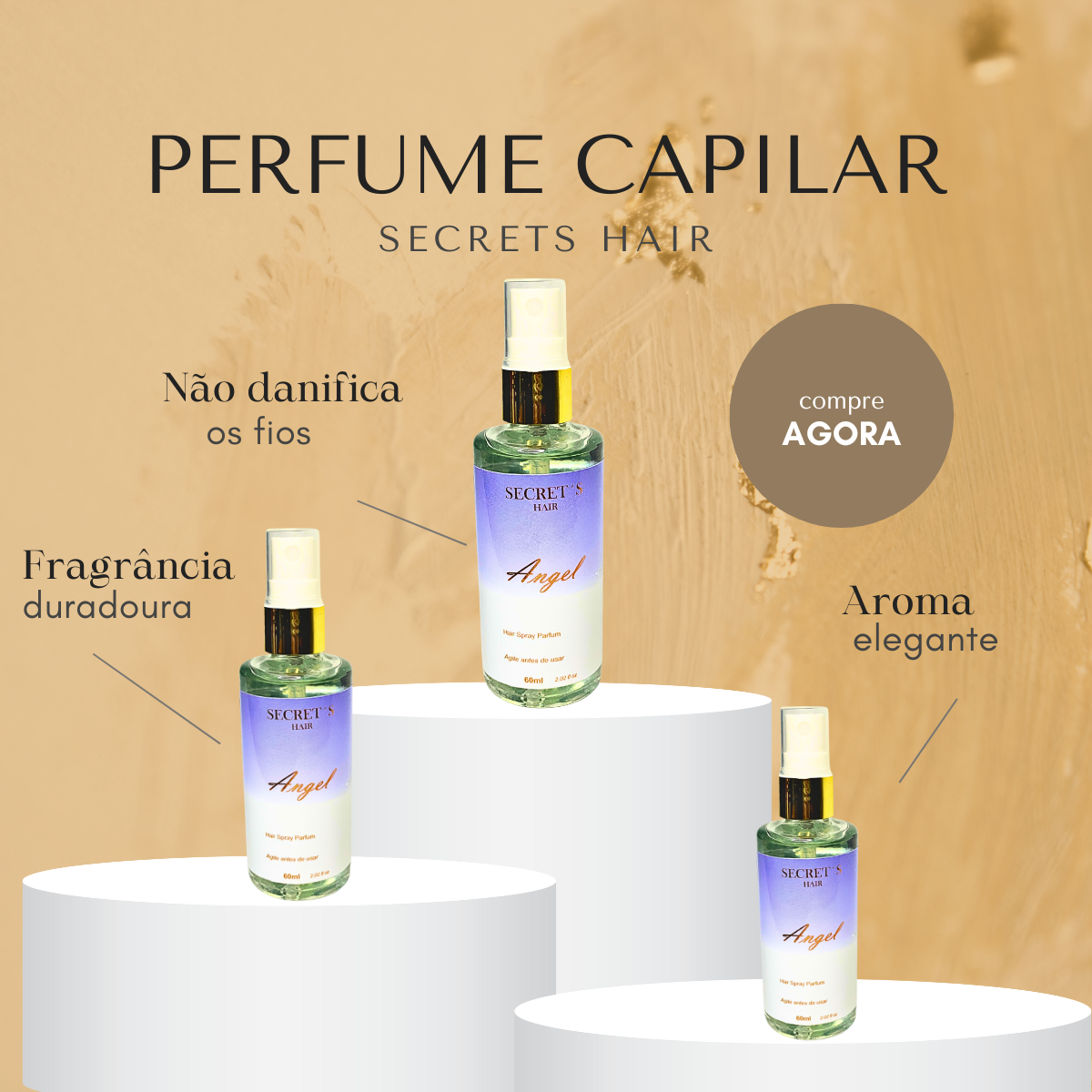 Perfume Capilar Secrets Hair 60ml - Angel