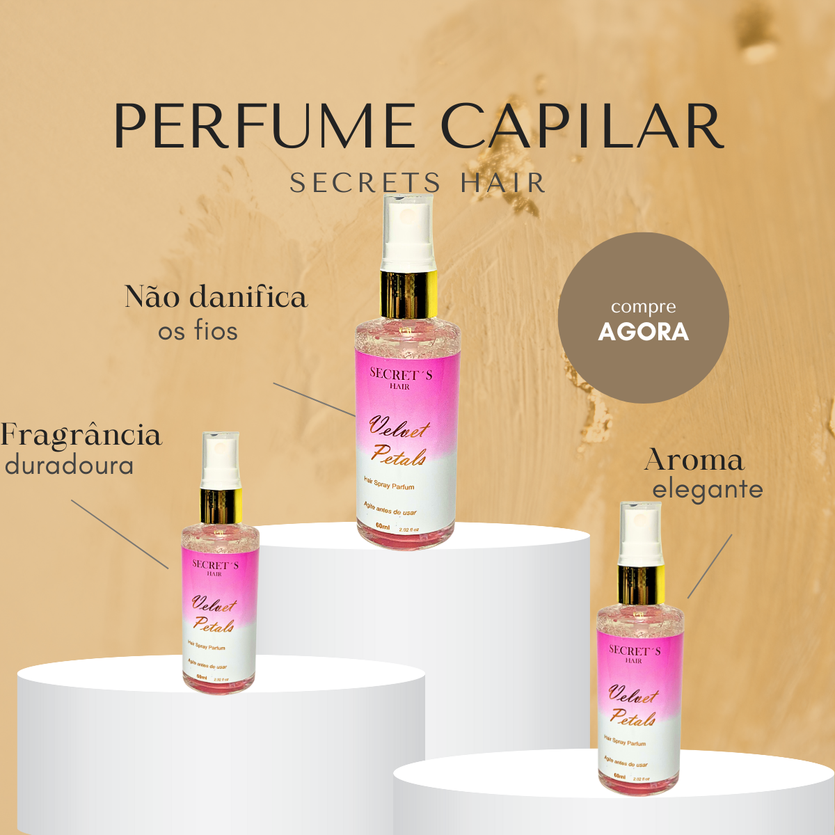 Perfume Capilar Secret's Hair 60ml - Velvet Petals
